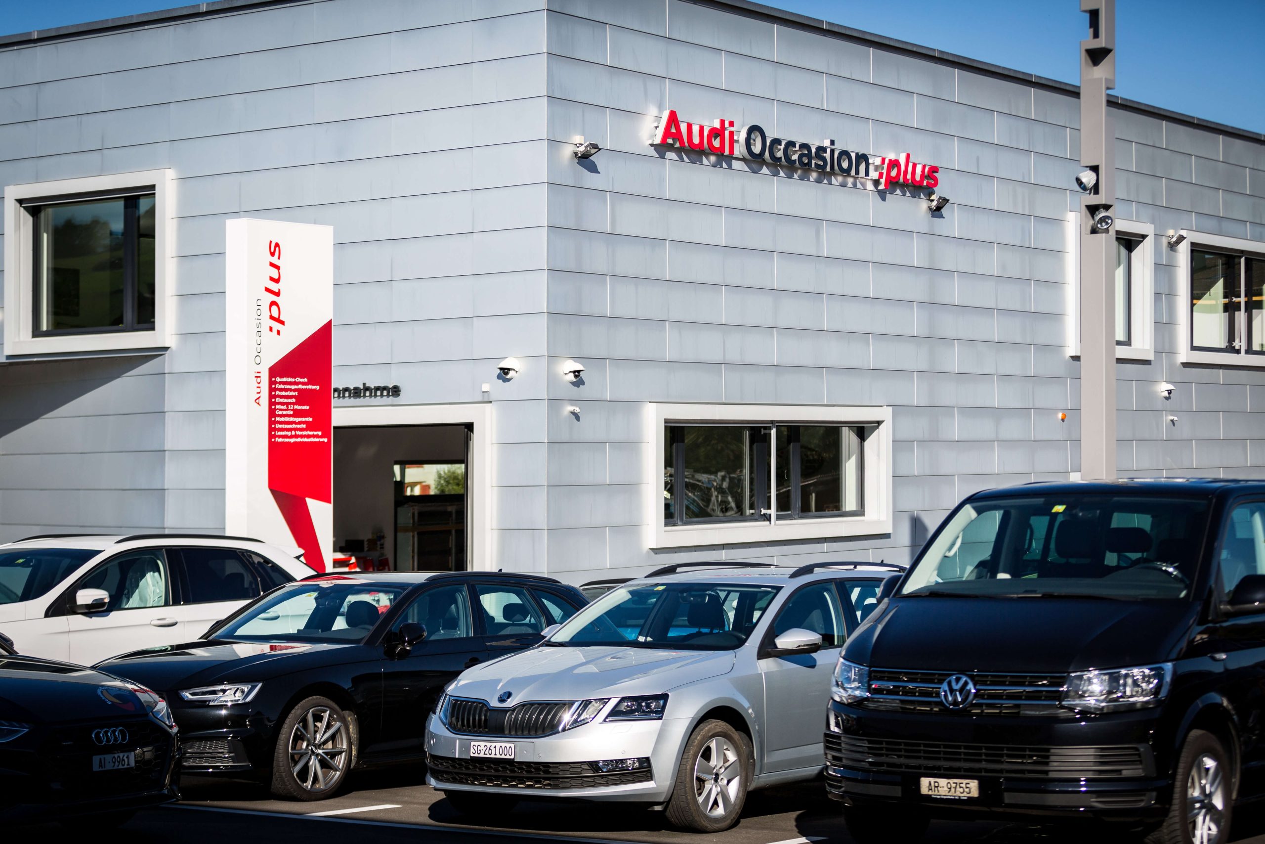 Audi Occasion plus Ecke beim Standort der Scheidweg Garage Appenzell, Ostschweiz